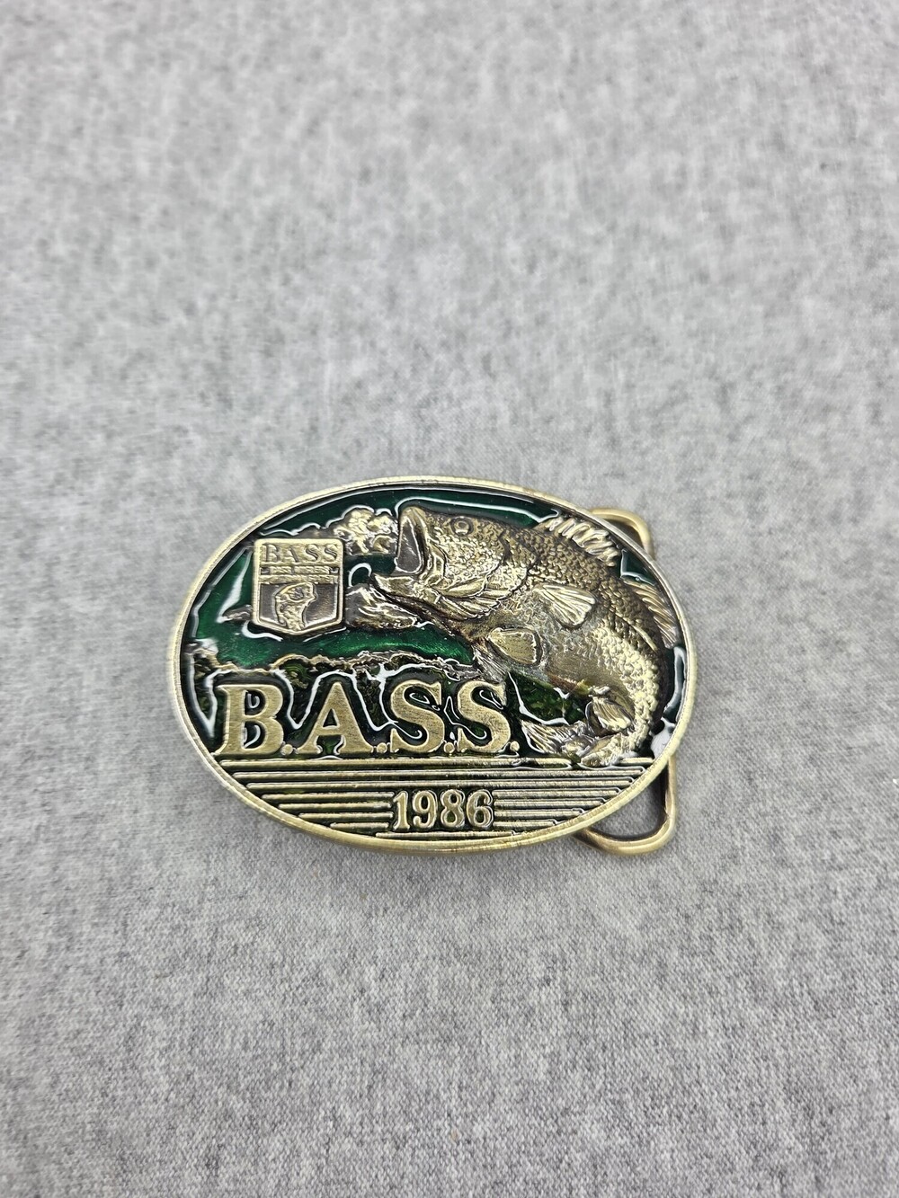 Vintage 1986 BASS Anglers Sportsman Society Member Belt Buckle Limited Edition